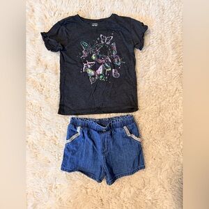 Carter's Black and Blue Butterfly Matching Set